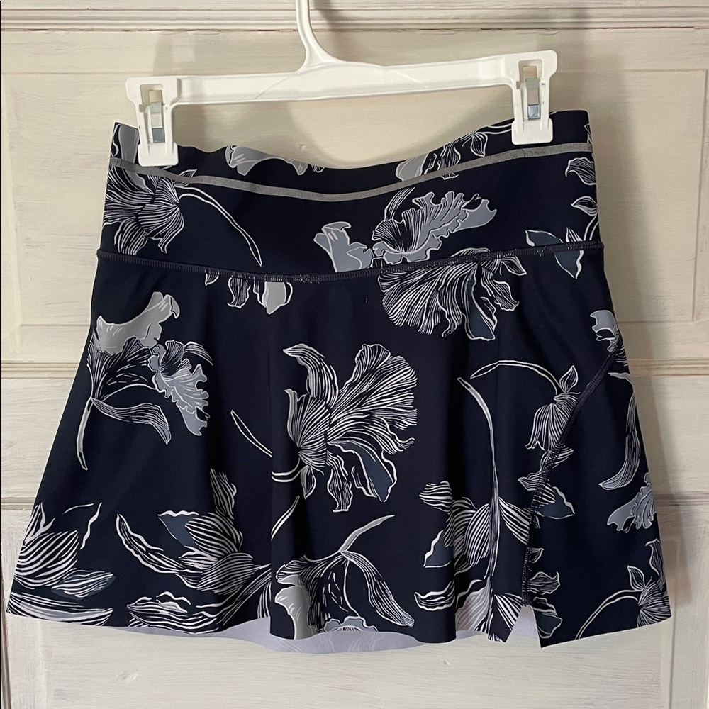 Athleta Navy Floral Tennis Skirt